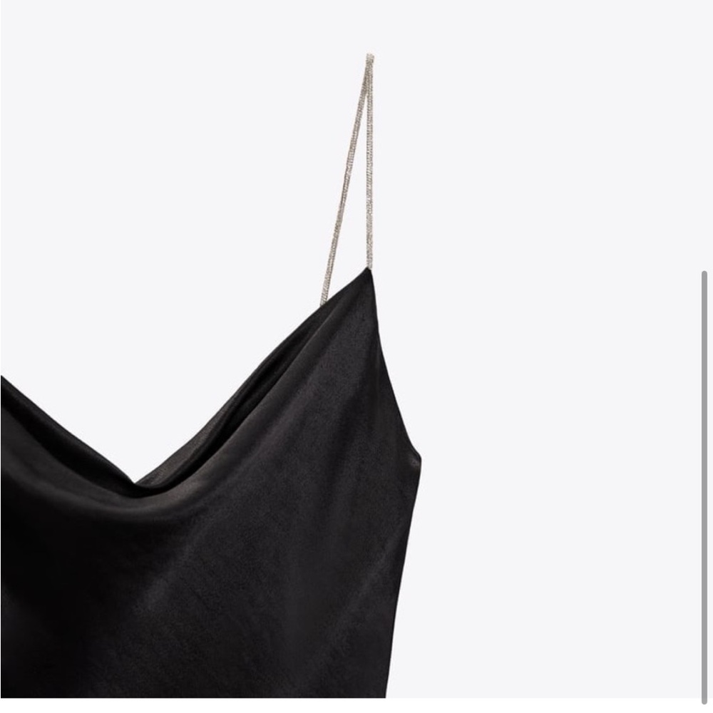 Zara Black Dress with Rhinestone Straps
